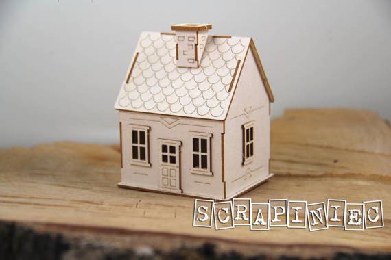 Chipboard Die Cut 3D - Micro house 03 for box - Scrapiniec