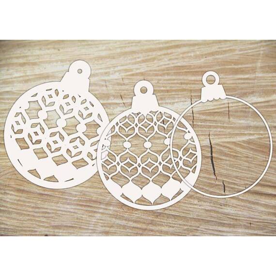 Chipboard Die Cut Christmas by the fire - 3 layers bubble - bauble - Scrapiniec