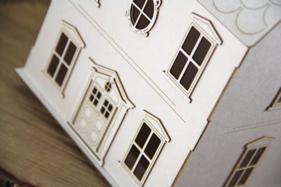 Chipboard Die Cut - Family house 3D - Family house 3D - Scrapiniec