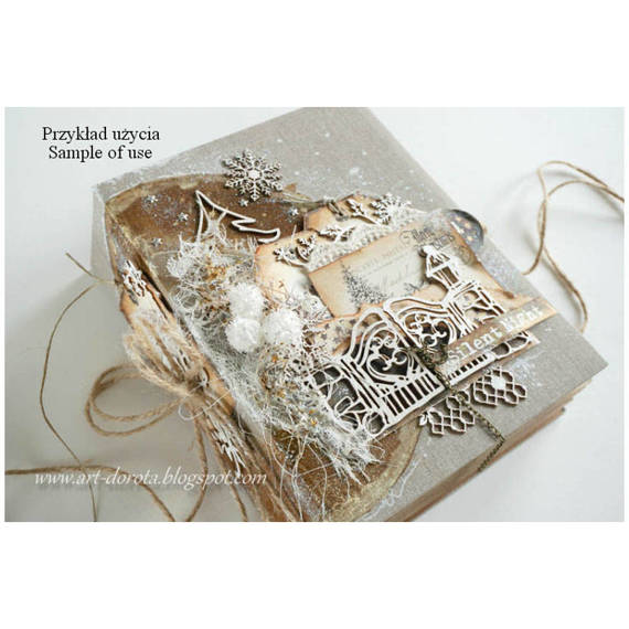 Chipboard Die Cut old Fashioned Christmas album workshop set - Scrapiniec 