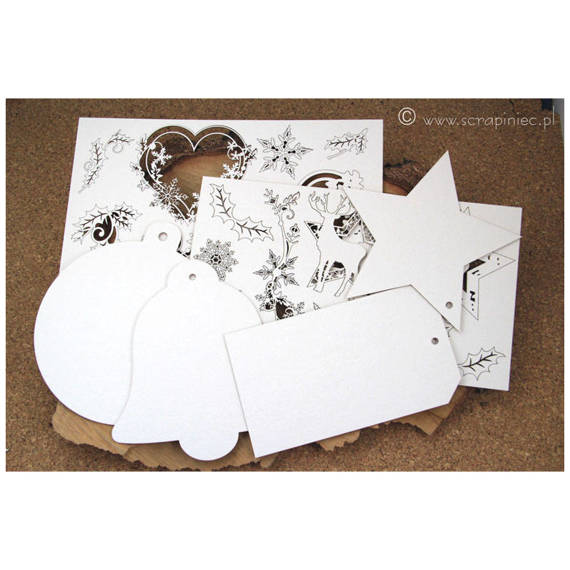 Chipboard Die Cut old Fashioned Christmas card workshop set - Scrapiniec 