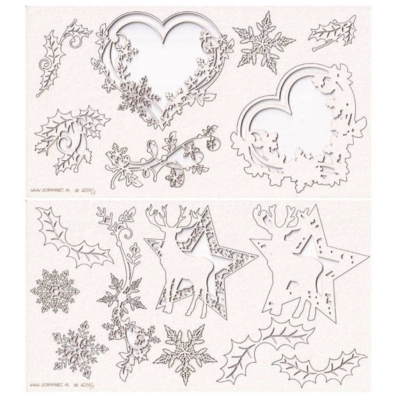 Chipboard Die Cut old Fashioned Christmas card workshop set - Scrapiniec 