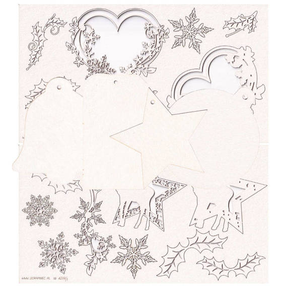 Chipboard Die Cut old Fashioned Christmas card workshop set - Scrapiniec 