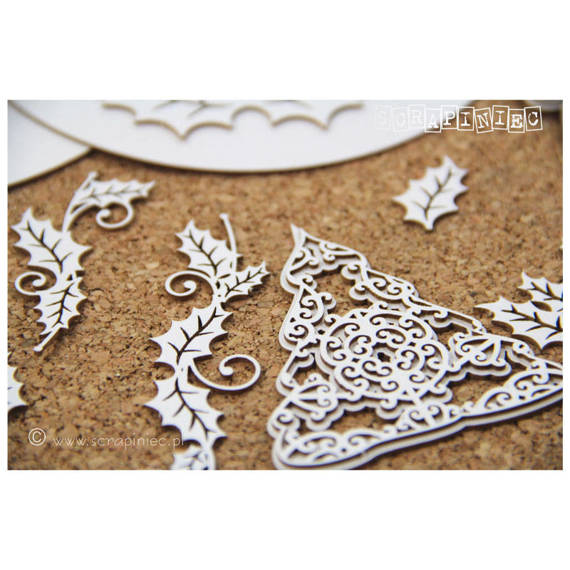 Chipboard Die Cut white baubles workshop set - Scrapiniec 