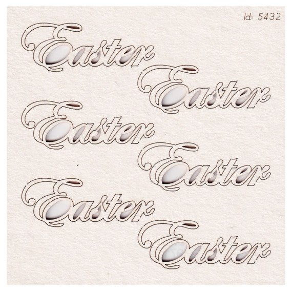 Chipboard - Easter 02 - set of 6 inscriptions - Scrapiniec