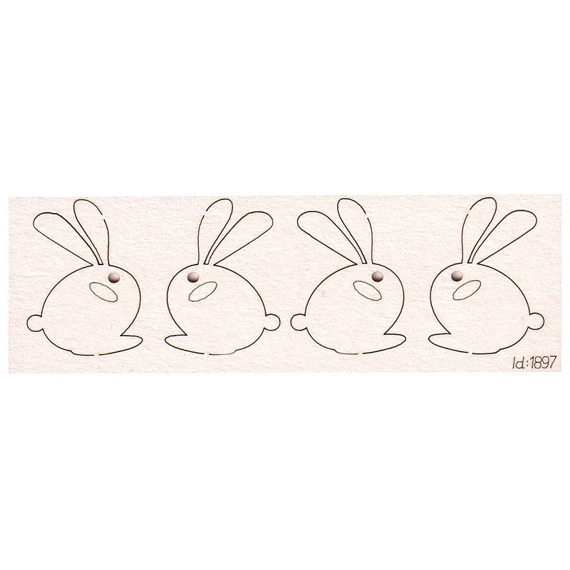 Chipboard Easter bunny - 4 pcs