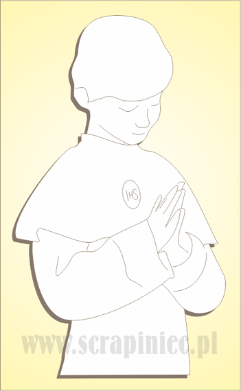 Chipboard  First Communion -boy's silhouette - 1 pcs 