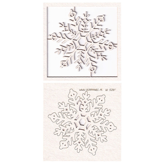 Chipboard - Flowers of Winter - 2 - layers Snowflake 