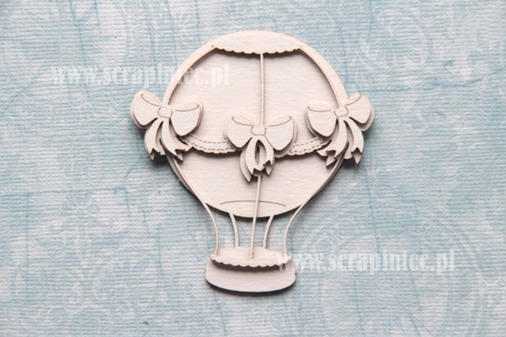 Chipboard Flying balloon with bows