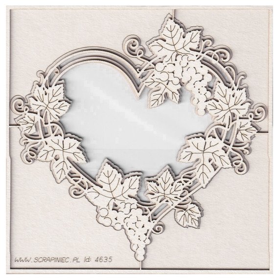 Chipboard - Grapevine - 2- Layers Heart Frame