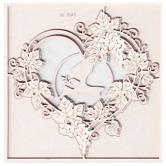 Chipboard - Grapevine - heart with a pigeon - Scrapiniec