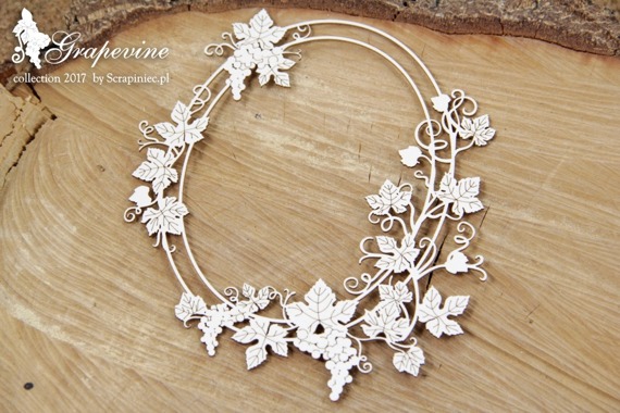 Chipboard - Grapevine - oval frame 03