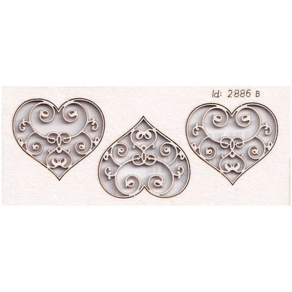 Chipboard Hearts 02 - Park Avenue hearts 02 - set small