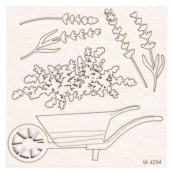 Chipboard - Lavender mist - wheelbarrow 