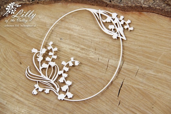 Chipboard - Lilly of the valley - Oval Frame 03 
