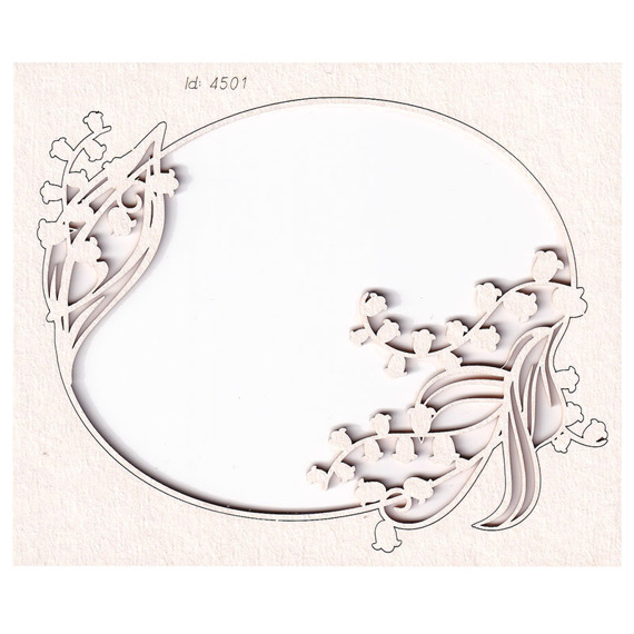 Chipboard - Lilly of the valley - Oval Frame 03 