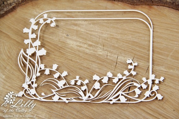 Chipboard - Lilly of the valley - Rectangle Frame 02