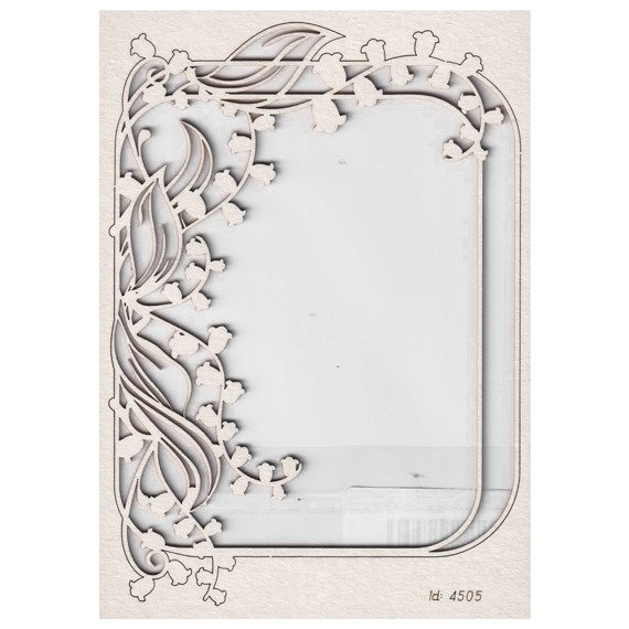 Chipboard - Lilly of the valley - Rectangle Frame 02