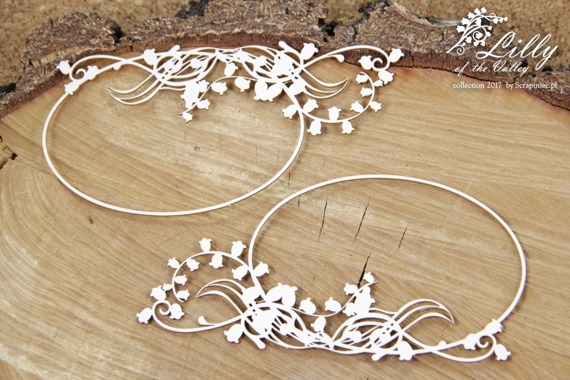 Chipboard - Lilly of the valley - oval frame 01