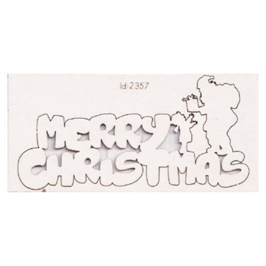Chipboard Merry Christmas Lettering with Santa 