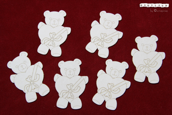 Chipboard Party Teddies with heart - Babyland 