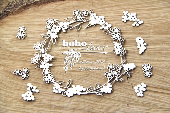Chipboard - Small Wreath - Boho Love 