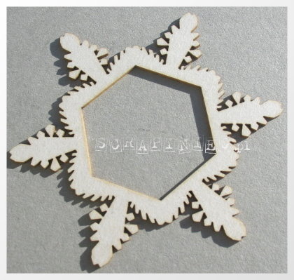 Chipboard Snowflake frame 03 Rae 20cm 