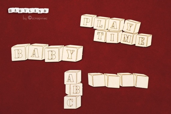 Chipboard baby Blocks - Babyland
