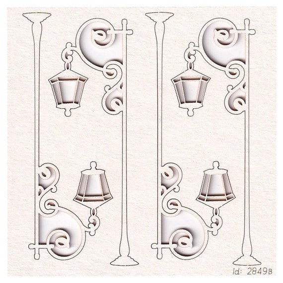 Chipboard lantern 01 - small set - Park Avenue