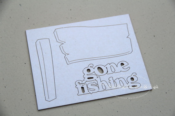Chipboard lettering - Gone fishing 