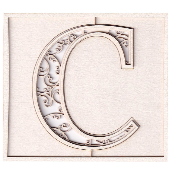 Chipboard monogram C - Monograce -7cm  