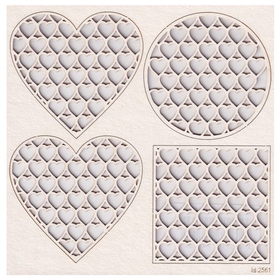Chipboard net with hearts - different shapes backgrounds