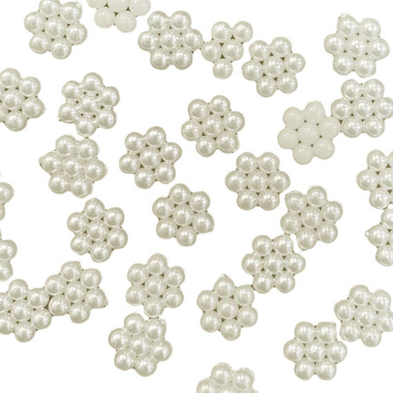 Cream pearl flowers 9 mm - approx. 30 pcs