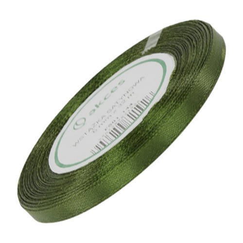 Dark olive satin ribbon 6mm - 32mb