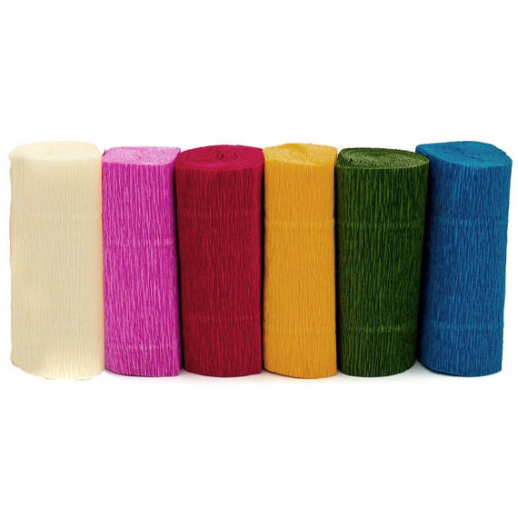 Decorative crepe paper for making flowers 6 colors 10x250 cm mix 2