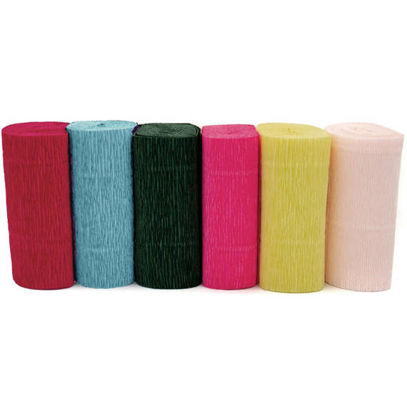 Decorative crepe paper for making flowers 6 colors 10x250 cm mix 5