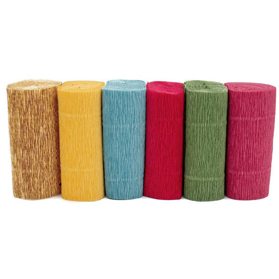 Decorative crepe paper for making flowers 6 colors 10x250 cm mix 6