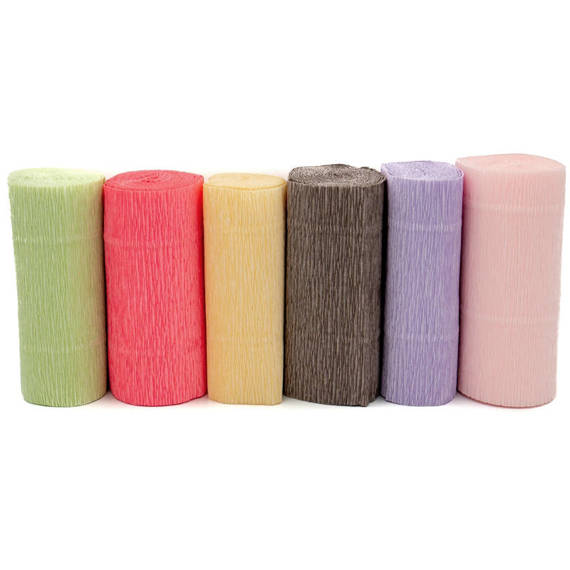 Decorative crepe paper for making flowers 6 colors 10x250 cm mix 7