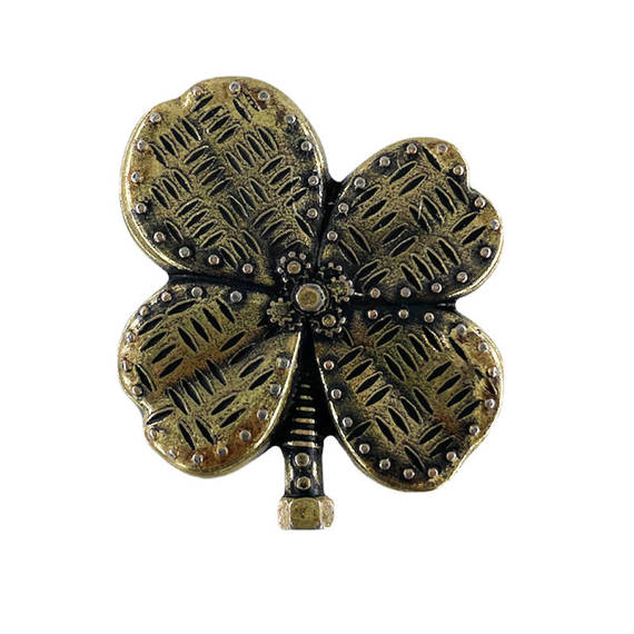 Electroplated metal ornament - clover