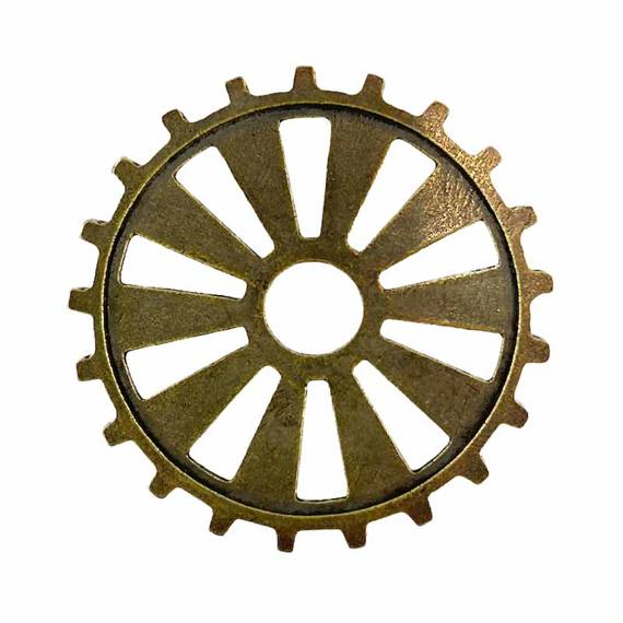 Electroplated metal ornament - gear wheel 7 40mm