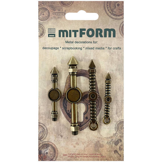 Electroplated metal ornaments - Steampunk clue set 4