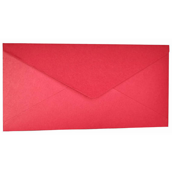 Envelope for DL cards - red - 11x22 cm