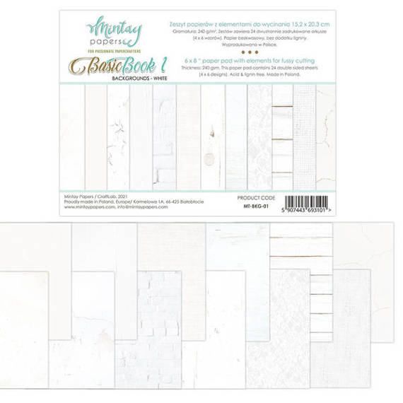 MINTAY Basic Book 1 - Background book - 15x20 cm - White
