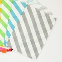 Paper Bags 10pcs 2.75 x 4" (7x10cm) - Grey Diagonal Stripes - Whisker Graphics