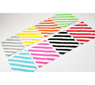 Paper Bags 10pcs 2.75 x 4" (7x10cm) - Grey Diagonal Stripes - Whisker Graphics