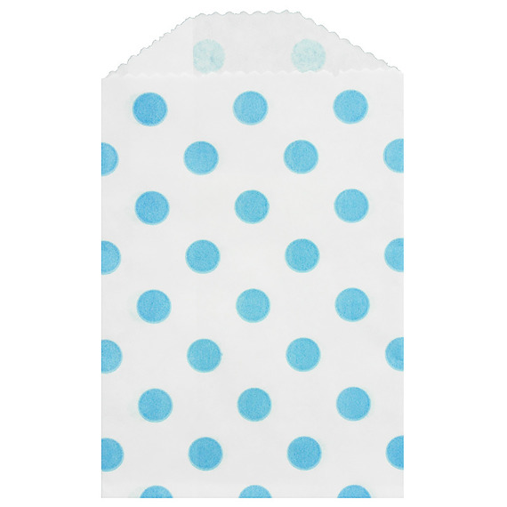 Paper bags 10pcs 2.75 x 4 " (7x10cm) - Aqua Polka Dots - Whisker Graphics