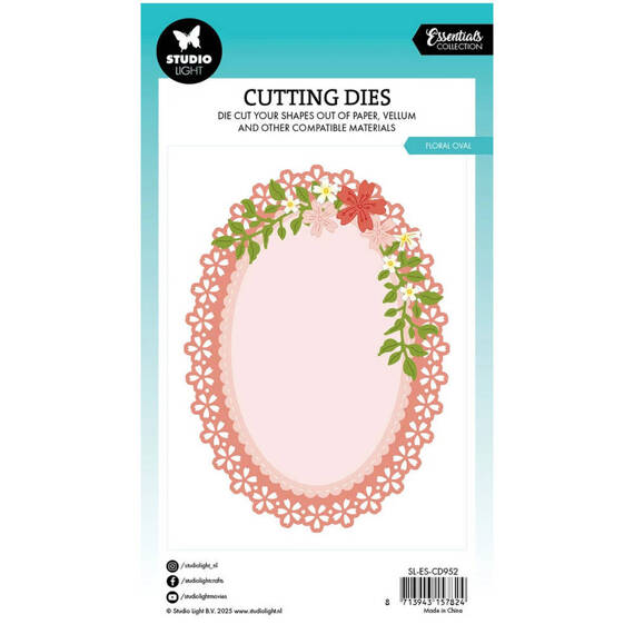 Paper punch - StudioLight - Floral Oval flower frame