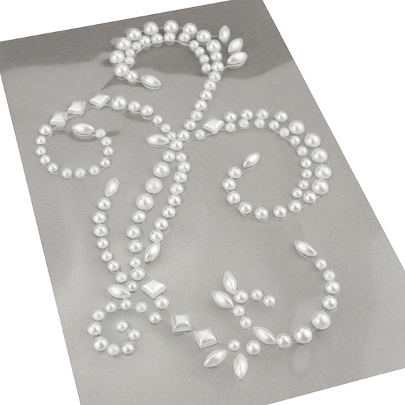Pearl Flourishes Self Adhesive Sticker - 7cm (2¾") x 12cm (4¾")