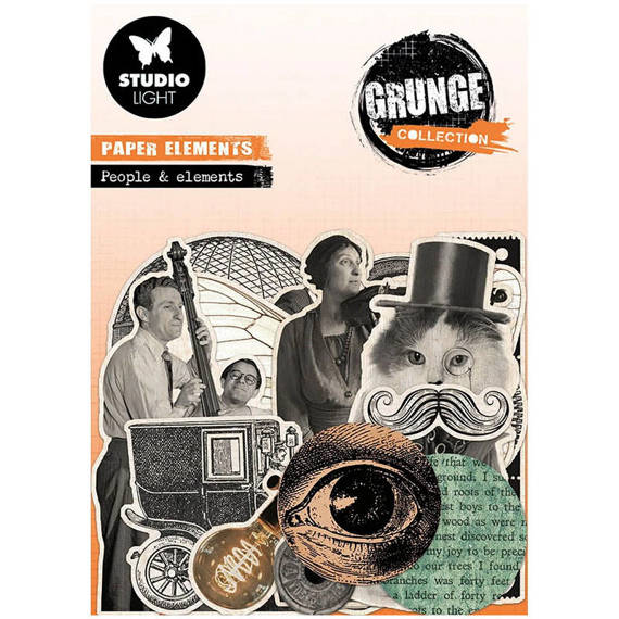 People &amp; Elements Grunge Collection Paper Piece Set - Studio Light 