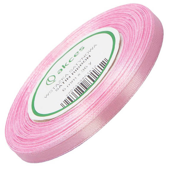 Pink satin ribbon 6mm - 32mb